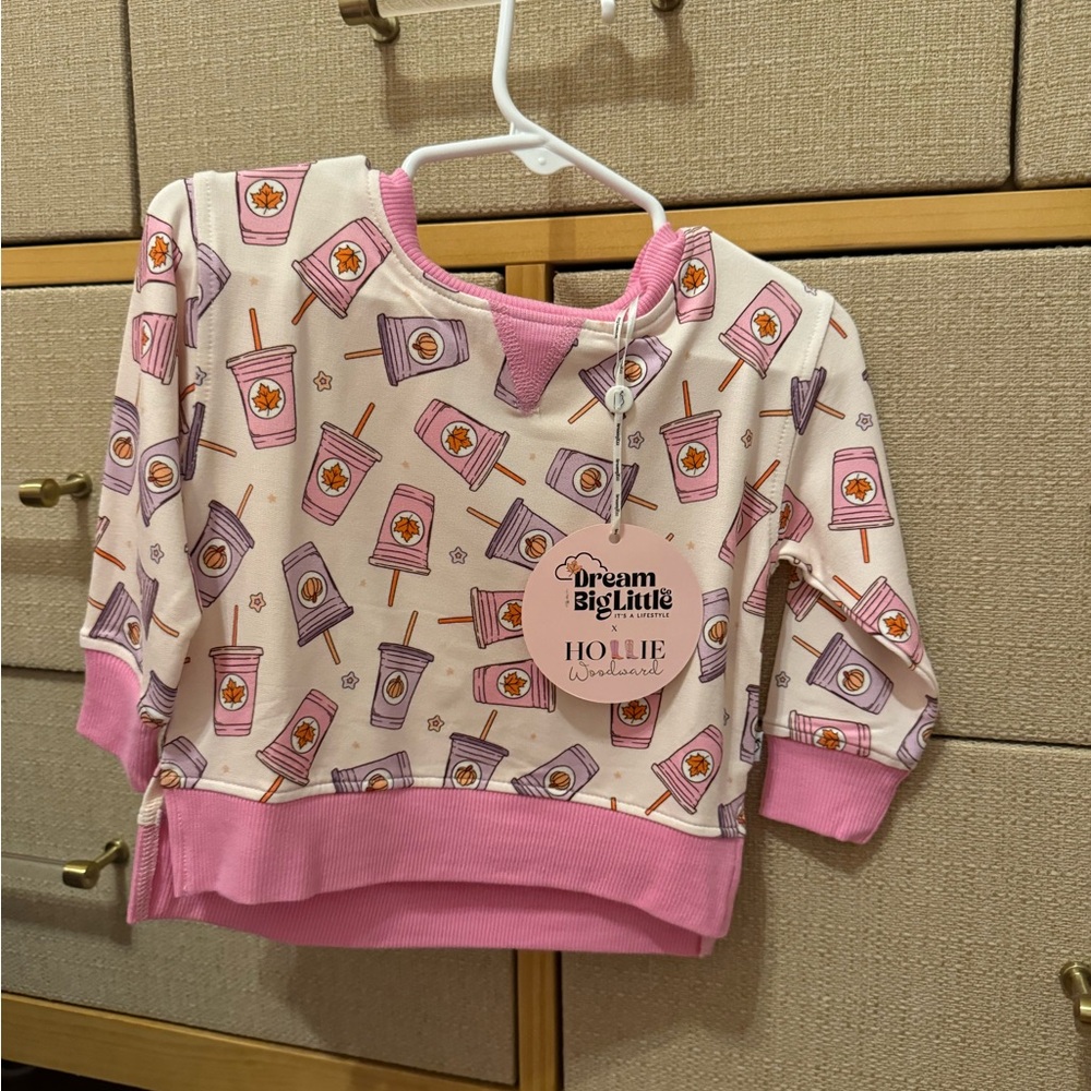 Pink and Cream Baby Sweatshirt with Fun Print